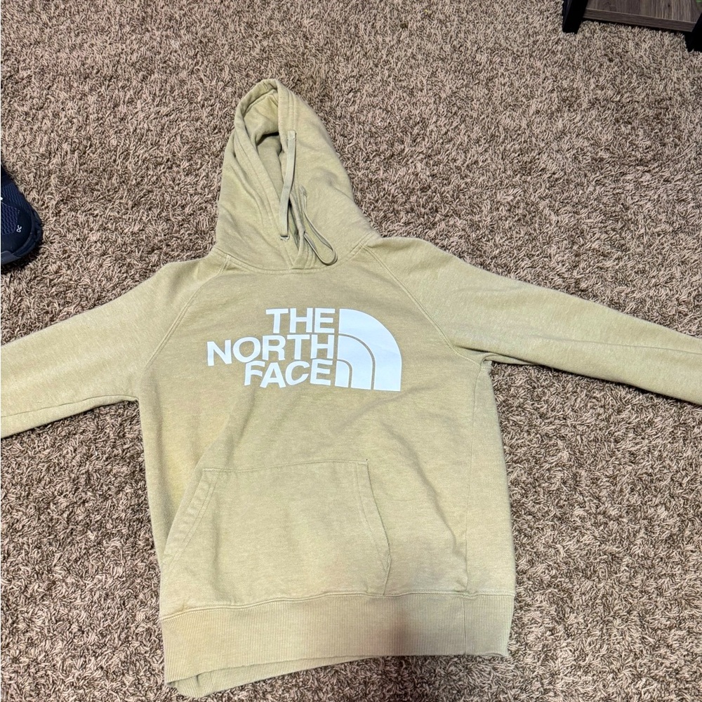 North face hoodie tan xs.